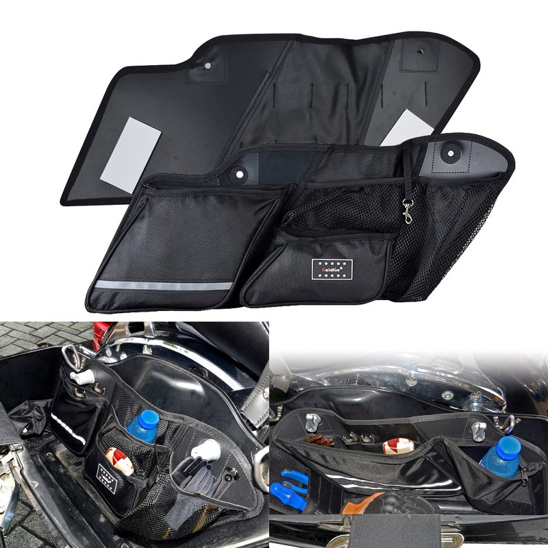 Goldfire Saddlebag Organizer Liners for Harley Saddle Bag Side Tool Organizer Storage Bag For Touring Road King Electra Glide Street Glide 2014-2024 Motorcycle Accessories(Black) - Image 1